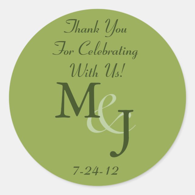 Sticker Rond Mariage personnalisé de la marguerite blanche Favo (Devant)