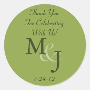 Sticker Rond Mariage personnalisé de la marguerite blanche Favo