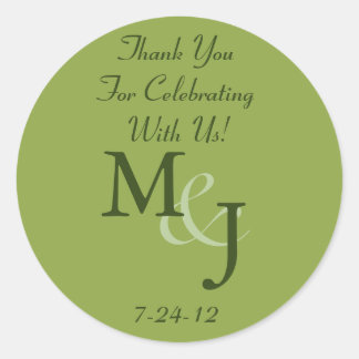 Sticker Rond Mariage personnalisé de la marguerite blanche Favo