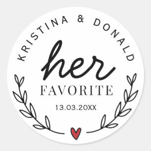 Sticker Rond Mariage Personnalisé Favoriser Sa Rue Classique Fa