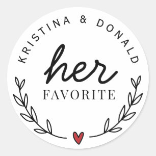 Sticker Rond Mariage Personnalisé Favoriser Son Favori
