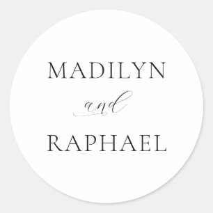 Sticker Rond Mariage personnalisé minimaliste simple