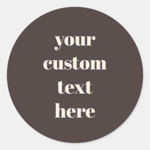 Sticker Rond Mariage personnalisé Rose Ivoire Marron Votre text