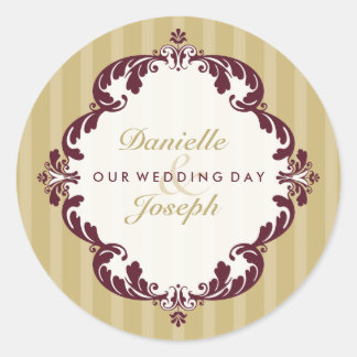 Sticker Rond MARIAGE PERSONNALISÉ SEAL :: luxueux luxe 3