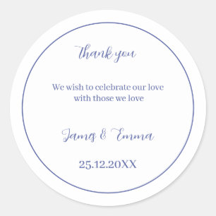 Sticker Rond Mariage personnalisé Simple violet