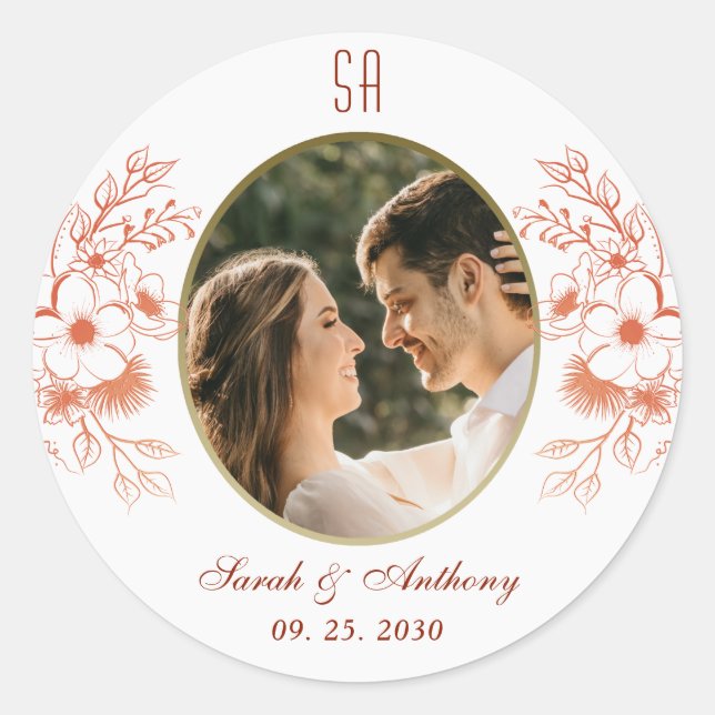 Sticker Rond Mariage photo (Devant)