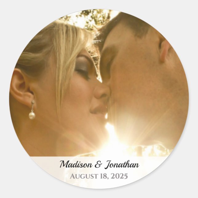 Sticker Rond Mariage photo (Devant)