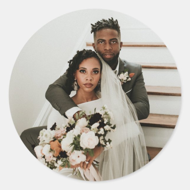 Sticker Rond Mariage photo de la chambre de couple moderne (Devant)