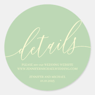 Sticker Rond Mariage Pistache & Crème Détails de Signature Mode
