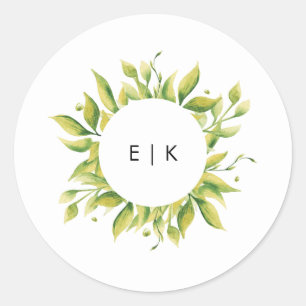 Sticker Rond Mariage Plante verdoyant