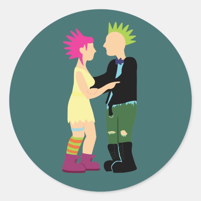 Sticker Rond Mariage Punk (Devant)