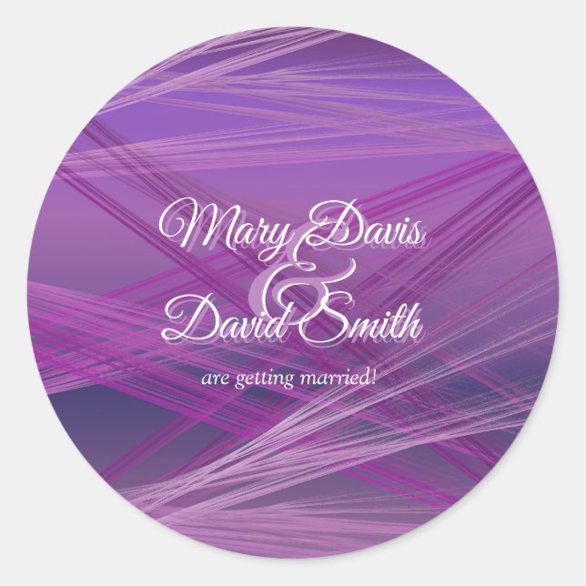 Sticker Rond Mariage Purple Streaks (Devant)