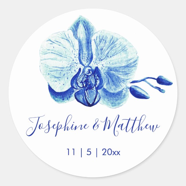 Sticker Rond Mariage radiant orchidée (Devant)