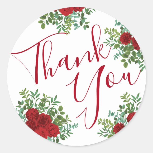 Sticker Rond Mariage Red Rose (Devant)