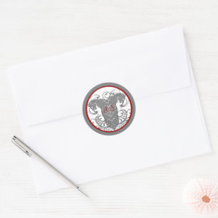 Sticker Rond Mariage Renaissance Lion Rampant