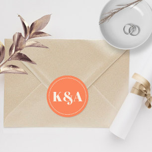 Sticker Rond Mariage rétro de charme nostalgique