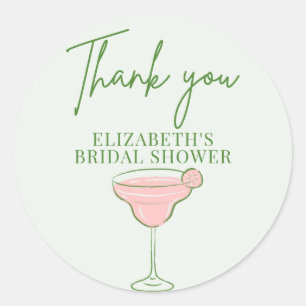 Sticker Rond Mariage rétro dessiné à la main et fête de fiançai
