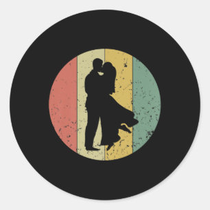 Sticker Rond Mariage rétro mariage vintage Cool mariée Groom Ev