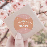 Sticker Rond Mariage rétro moderne brillant et gras<br><div class="desc">Sticker rond classique Mariage rétro moderne brillant et gras</div>