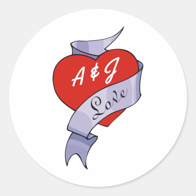 Sticker Rond Mariage Rock and Roll (Devant)