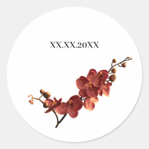Sticker Rond Mariage Romance Orchidée d'automne