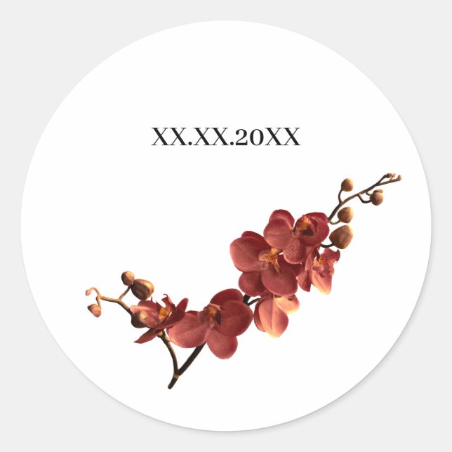 Sticker Rond Mariage Romance Orchidée d'automne (Devant)
