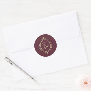 Sticker Rond Mariage romantique classique vintage de jardin Rég