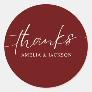 Sticker Rond Mariage romantique en cuivre rouge de Bourgogne