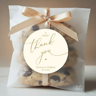 Sticker Rond Mariage Romantique Un Merci Douces Cookies
