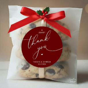 Sticker Rond Mariage Romantique Un Merci Doux Cookies