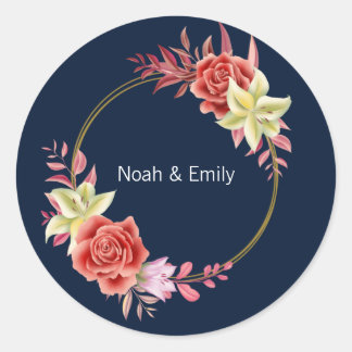 Sticker Rond Mariage rose