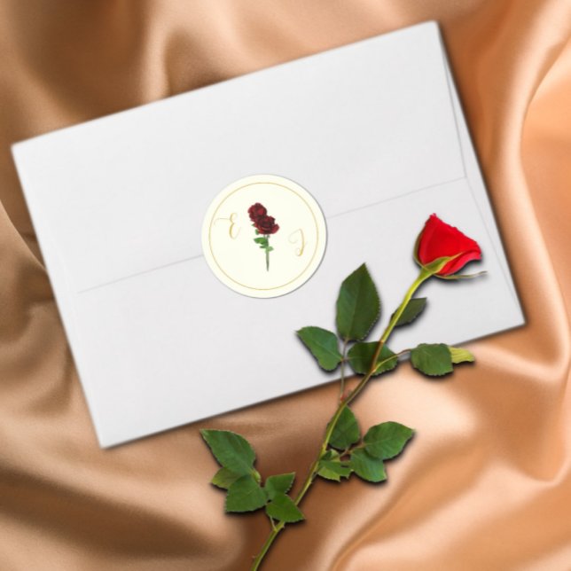 Sticker Rond Mariage Rose d'or ivoire (Créateur téléchargé)