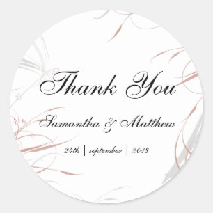 Sticker Rond Mariage Rose et grises