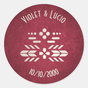 Sticker Rond Mariage rouge Geek de jeu vidéo