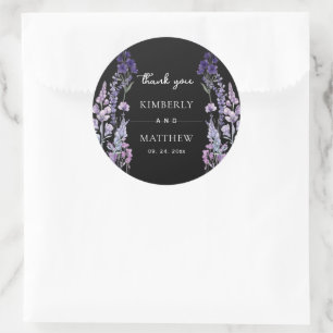 Sticker Rond Mariage rustique de fleurs sauvages moderne et élé