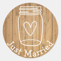 Mariage rustique Mason Jar Bois Campagne Mariés