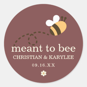 Sticker Rond Mariage Rustique Meant To Bee