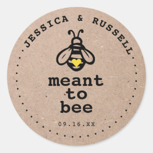 Sticker Rond Mariage Rustique Meant To Bee