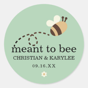 Sticker Rond Mariage Rustique Meant To Bee