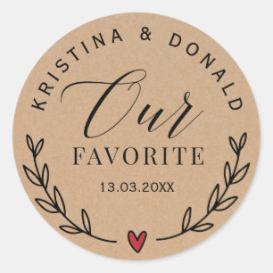 Sticker Rond Mariage Rustique Personnalisé Favoriser Notre Cla