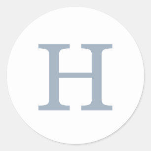 Sticker Rond Mariage simple Dusty bleu et blanc