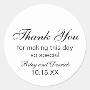 Sticker Rond Mariage Simple Merci Lavande