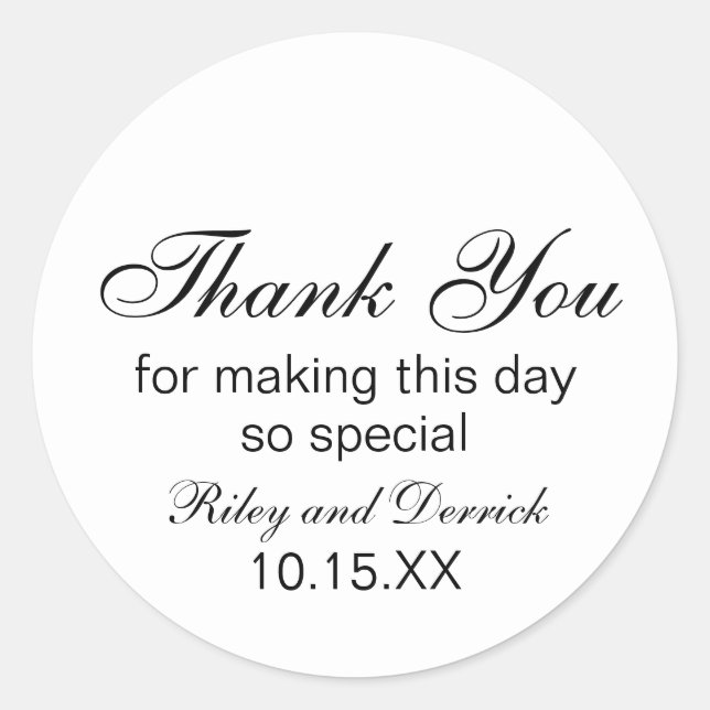 Sticker Rond Mariage Simple Merci Lavande (Devant)