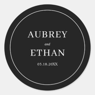 Sticker Rond Mariage simple minimaliste élégant