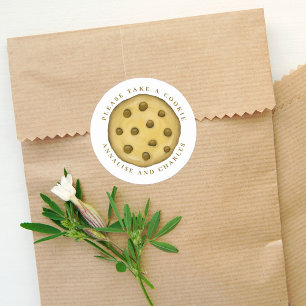 Sticker Rond Mariage Simple Minimaliste Prenez un cookie