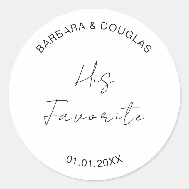 Sticker Rond Mariage Snack Sac Sucres Desserts Merci Favoriser (Devant)