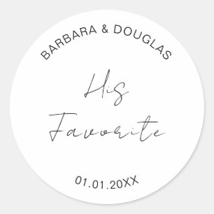 Sticker Rond Mariage Snack Sac Sucres Desserts Merci Favoriser