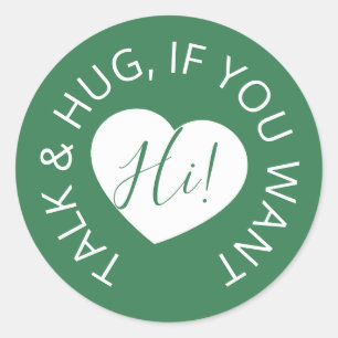 Sticker Rond Mariage social distance accueil coeur vert