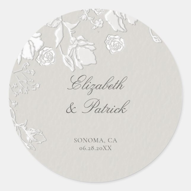 Sticker Rond Mariage Sonnet Formel Classique Éthéré en Ivoire d (Devant)