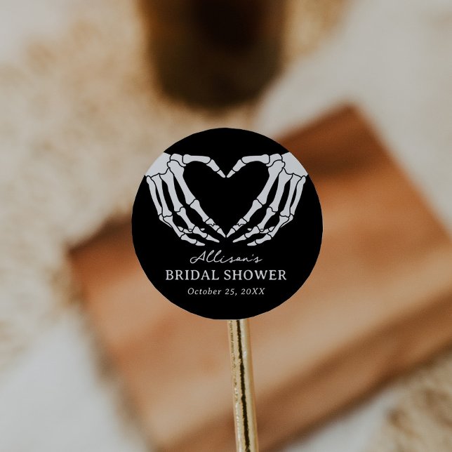 Sticker Rond Mariage squelette Halloween (Créateur téléchargé)